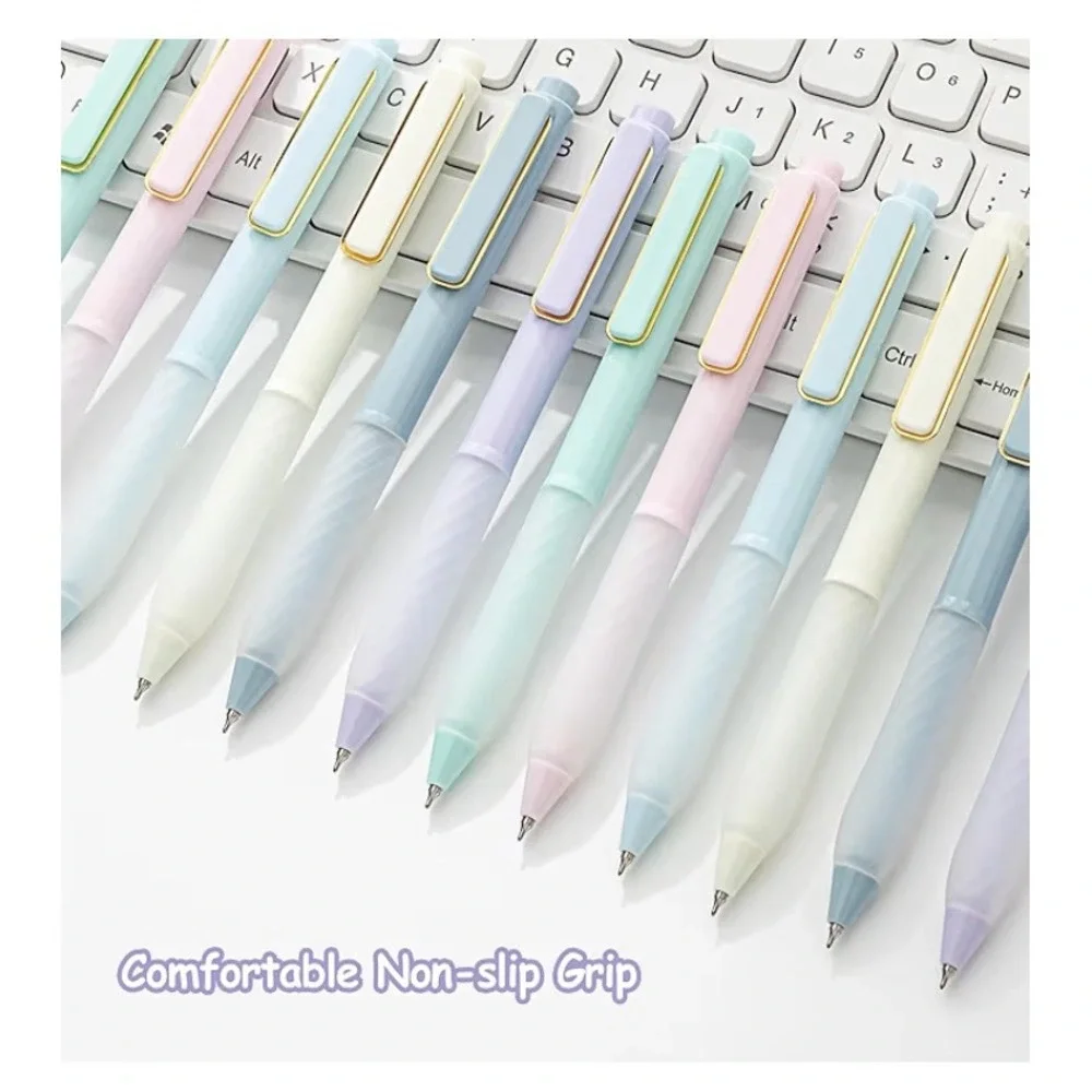 Aisbeiger Pastel Retractable Gel Ink Pens 12ct Set Fine 0.5mm Point Black Ink